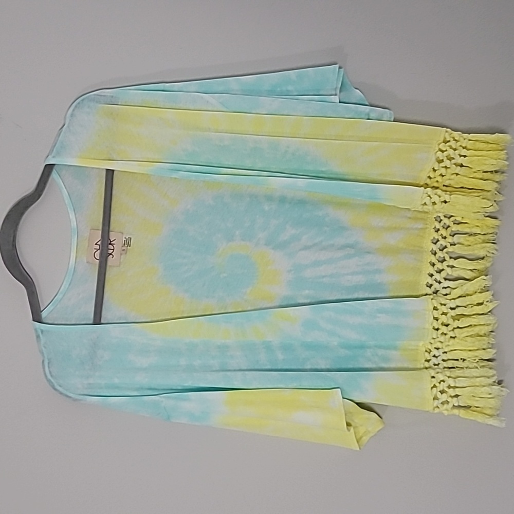 Chaser tie dye cardigan Blue Yellow Sz S